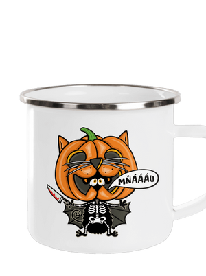 Halloweenská kočička plecháčik White