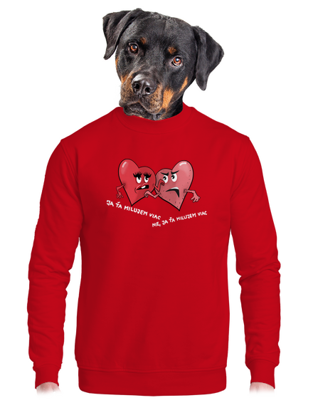 Srdiečka unisex mikina bez kapucne Red