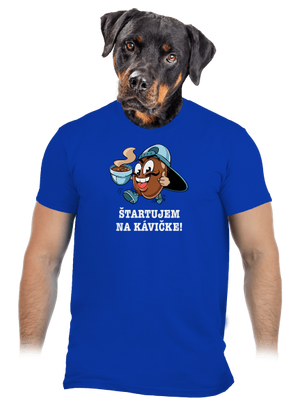 Štartujem na kávičke pánske tričko Royal Blue