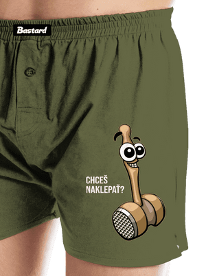 Chceš naklepať? pánske trenky Khaki