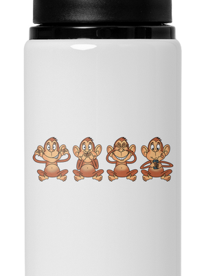 Opička s mobilom flaša na vodu White