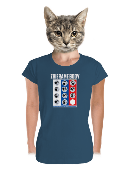 Zbierame body - hokej dámske tričko prémium Petrol Blue
