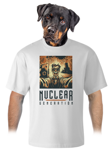 Nuclear generation unisex tričko oversized White