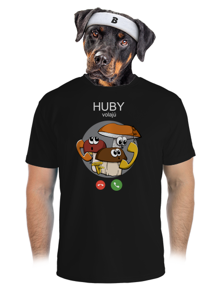 Huby volajú pánske športové tričko Black