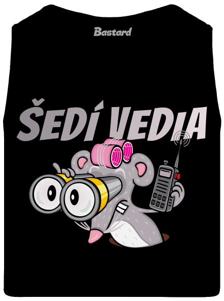 Šedí vedia - myš pánske tielko Black