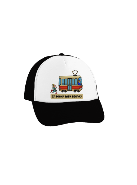 Za mnou baby behajú šiltovka truckerka Black cap