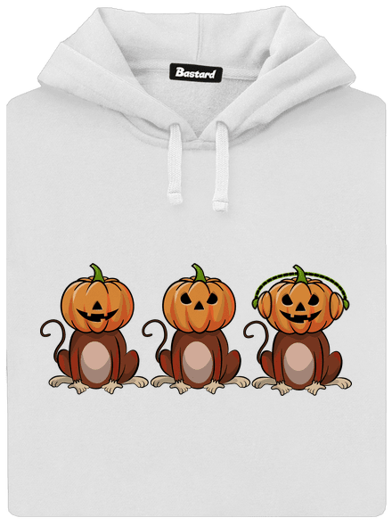 Halloween opičky dámska mikina klokanka White