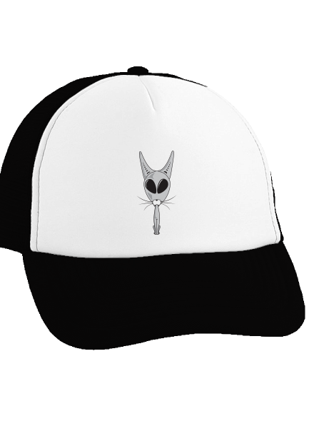 Mimozemská mačka šiltovka truckerka Black cap