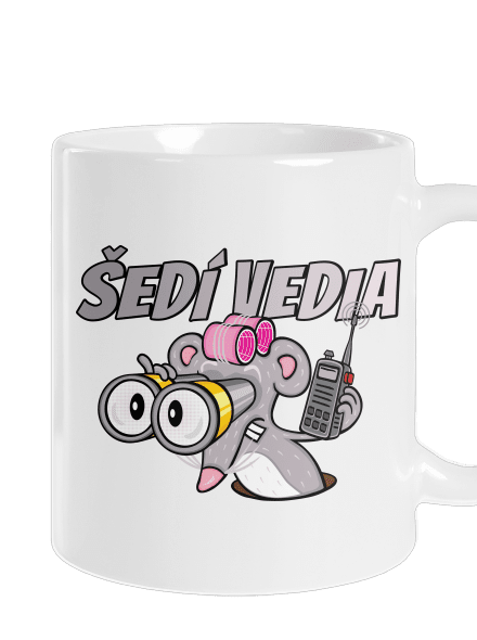 Šedí vedia - myš klasický hrnček White