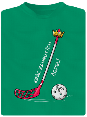 Kráľ zahnutých čepelí - florbal detské športové tričko Kelly Green Mal