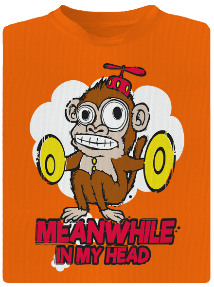 Monkey in my head detské športové tričko Neon Orange