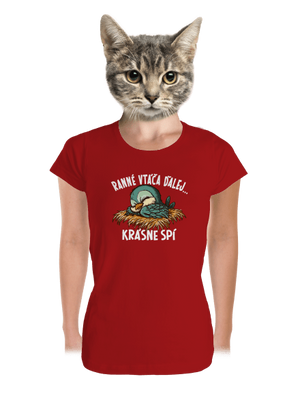 Ranné vtáča spí dámske tričko prémium Red Mal