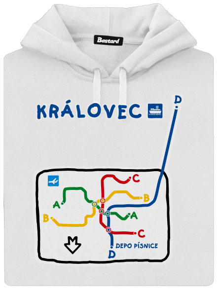 Metro Královec dámska mikina klokanka White