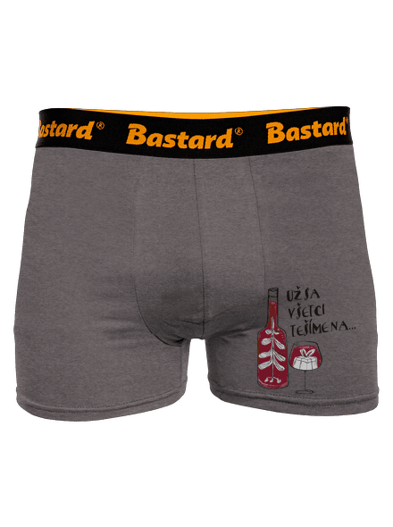 Vianoce vo víne boxerky Gray Melange