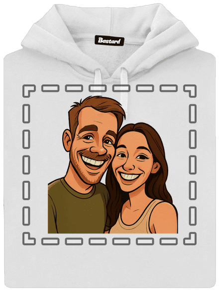 Karikatúra z vlastnej fotky dámska mikina klokanka White