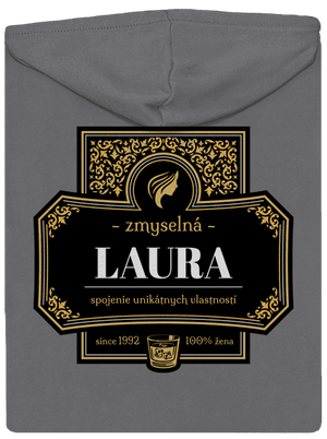 Alkoholová etiketa dámska mikina na zips Steel Gray