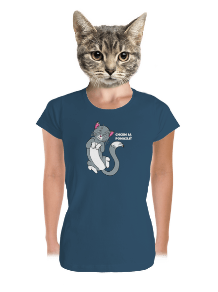 Chcem sa pomazliť dámske tričko prémium Petrol Blue