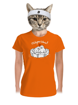 Milujem túlenie dámske športové tričko Neon Orange