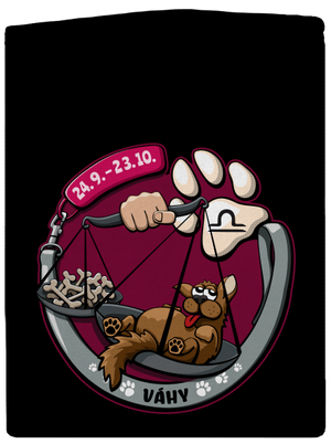 Psí horoskop: Váhy pánska mikina na zips Black