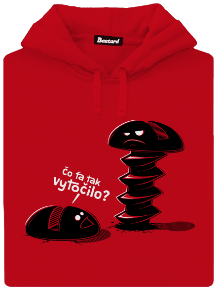 Vytočený pánska mikina klokanka Red