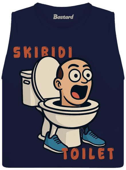 Skibidi Toilet dámske tielko voľné Navy