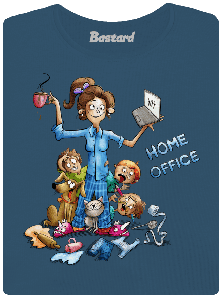 Mamičky home office dámske tričko prémium Petrol Blue