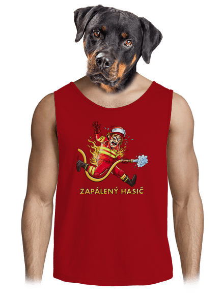 Zapálený hasič a hasička pánske tielko Red