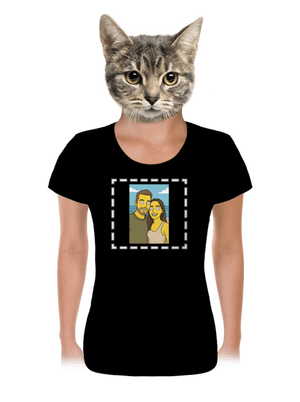 Simpsonovi z vlastnej fotky dámske tričko Black