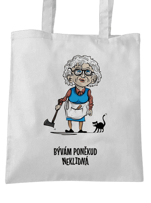 Neklidná - vlastný text taška White