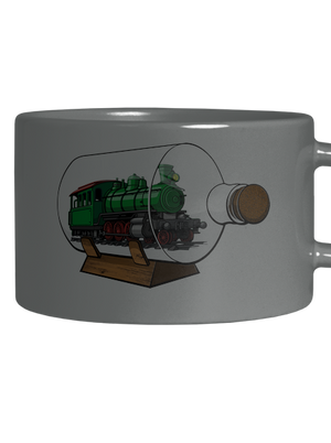 Lokomotíva vo fľaši hrnček makronka Grey Macaron