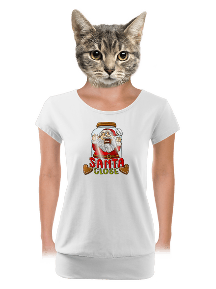 Santa Close dámske tričko s lemom White