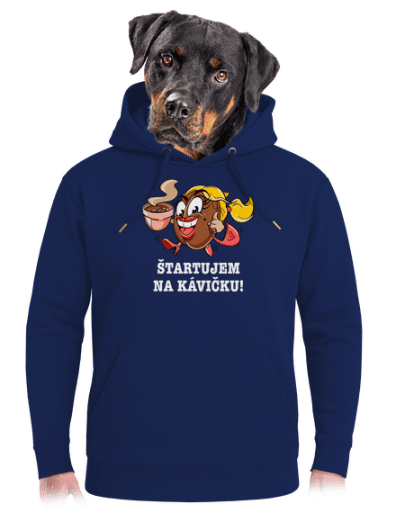 Štartujem na kávičke unisex mikina premium Navy