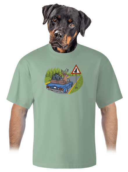 Poľovník unisex tričko oversized Sage
