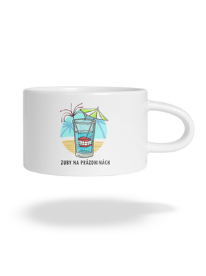 Zuby na prázdninách hrnček makronka White