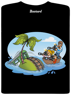 Ostrov železnice pánske tričko Black