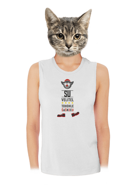 Velitel šaškecu dámske tielko voľné White