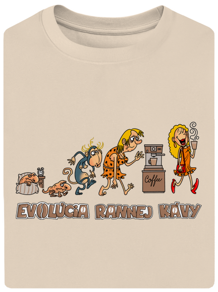 Evolúcia rannej kávy unisex tričko oversized Almond