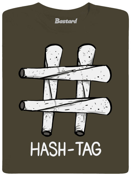 Hash tag pánske dlhý rukáv Urban Khaki