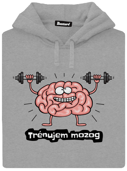 Trénujem mozog  pánska mikina klokanka Light Melange