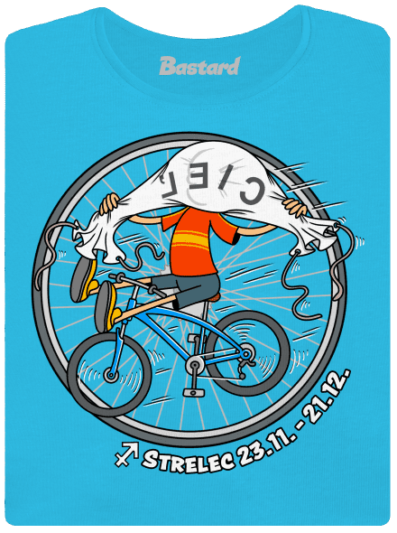 Cyklistický horoskop: Strelec dámske tričko Blue Atol