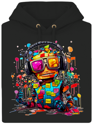 Workaholic robot unisex mikina premium Dark Black