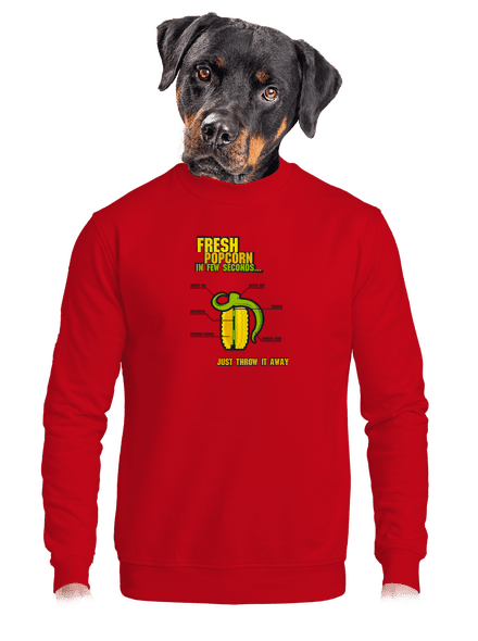 Popcorn grenade unisex mikina bez kapucne Red