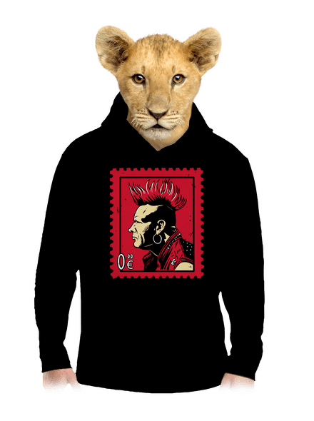 Známka punku detská mikina klokanka Black