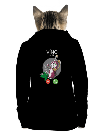 Červené víno volá dámska mikina na zips Black