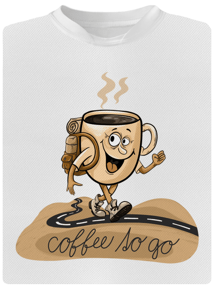 Coffee to go pánske športové tričko White
