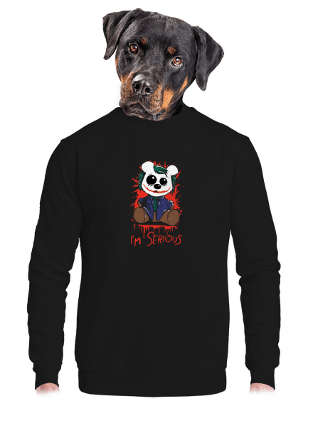 Serious unisex mikina bez kapucne Black