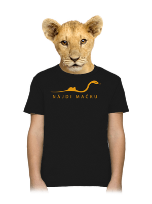 Nájdi mačku detské tričko Black