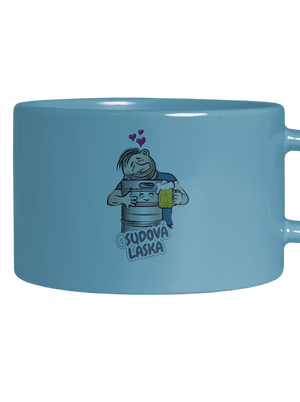 Osudová láska hrnček makronka Blue Macaron