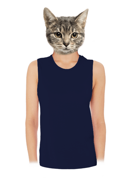 Bez potlače dámske tielko voľné Navy