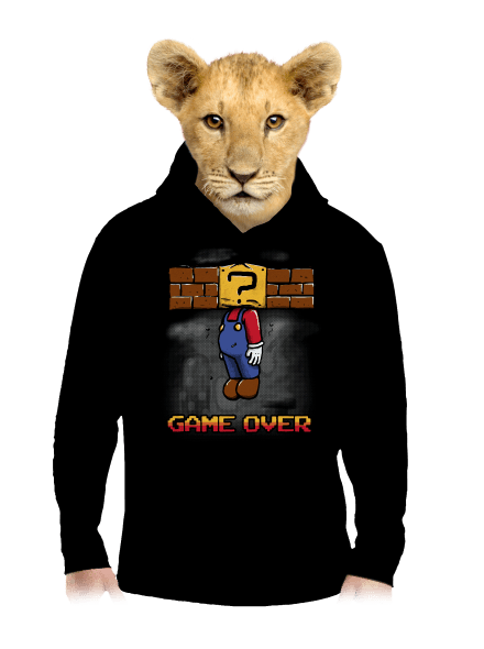 Game Over detská mikina klokanka Black